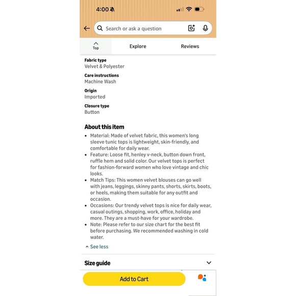 Women's Velvet Top Long Sleeve Button Flowy Casual Wine Red Six XXL - Picture 7 of 9